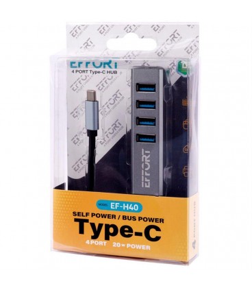 هاب يو اس بي 4 پورت EFFORT EF-H40 TYPEC USB2