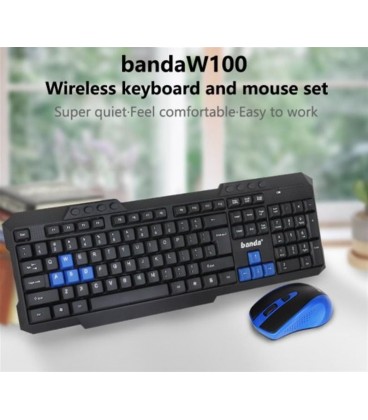 كيبورد+موس بي سيم BANDA W100